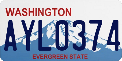 WA license plate AYL0374