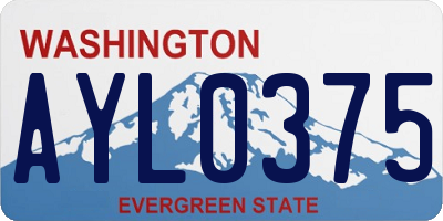 WA license plate AYL0375