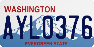 WA license plate AYL0376