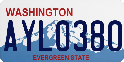 WA license plate AYL0380