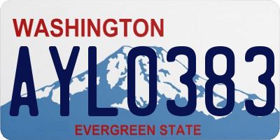 WA license plate AYL0383