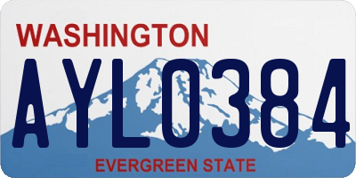WA license plate AYL0384