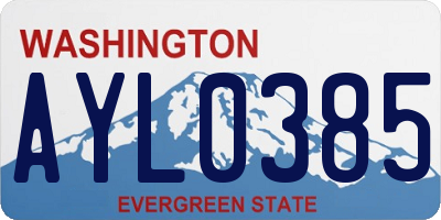 WA license plate AYL0385