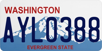WA license plate AYL0388