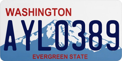 WA license plate AYL0389