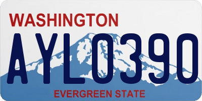 WA license plate AYL0390