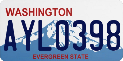 WA license plate AYL0398