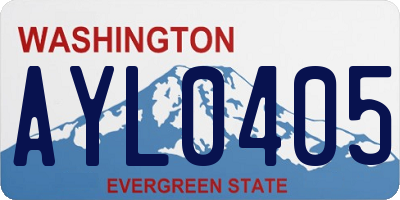 WA license plate AYL0405