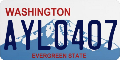 WA license plate AYL0407