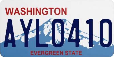 WA license plate AYL0410