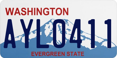 WA license plate AYL0411