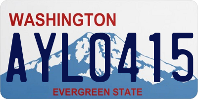 WA license plate AYL0415