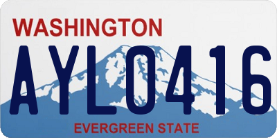 WA license plate AYL0416