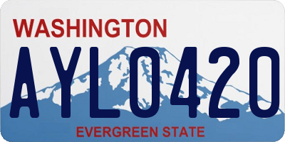 WA license plate AYL0420