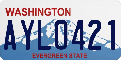 WA license plate AYL0421