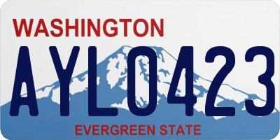 WA license plate AYL0423