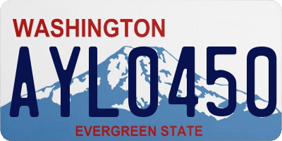WA license plate AYL0450