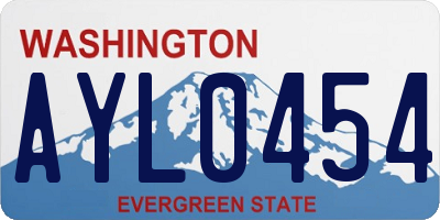 WA license plate AYL0454