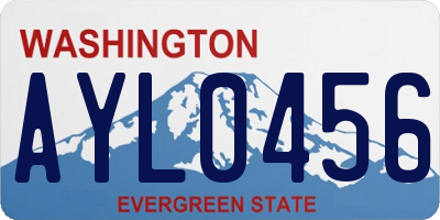 WA license plate AYL0456