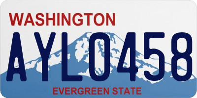 WA license plate AYL0458