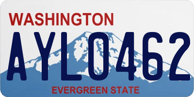 WA license plate AYL0462