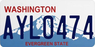 WA license plate AYL0474