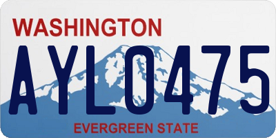 WA license plate AYL0475
