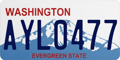 WA license plate AYL0477