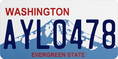 WA license plate AYL0478