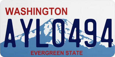 WA license plate AYL0494