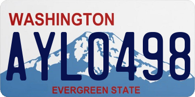 WA license plate AYL0498