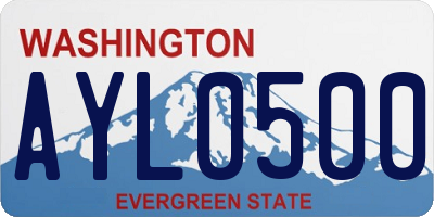 WA license plate AYL0500