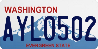 WA license plate AYL0502