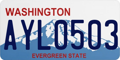 WA license plate AYL0503