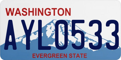 WA license plate AYL0533