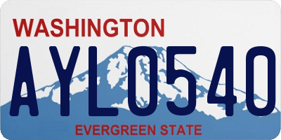 WA license plate AYL0540