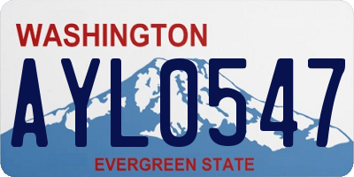 WA license plate AYL0547