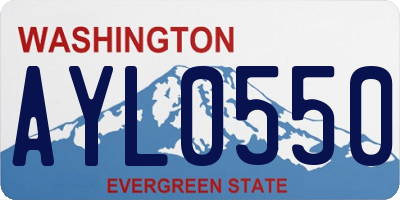 WA license plate AYL0550