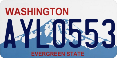 WA license plate AYL0553