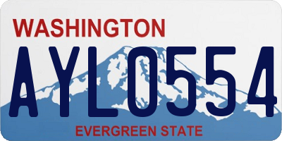WA license plate AYL0554