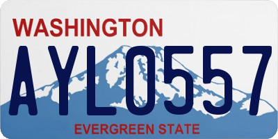 WA license plate AYL0557