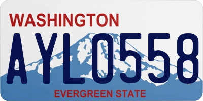 WA license plate AYL0558