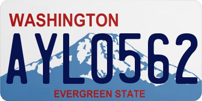 WA license plate AYL0562