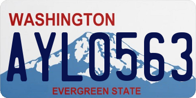 WA license plate AYL0563