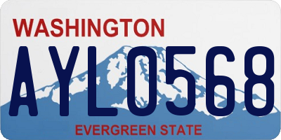 WA license plate AYL0568