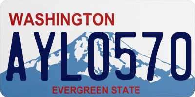 WA license plate AYL0570