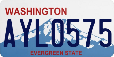 WA license plate AYL0575