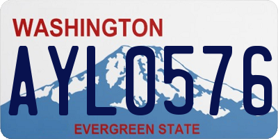 WA license plate AYL0576