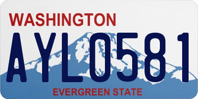 WA license plate AYL0581