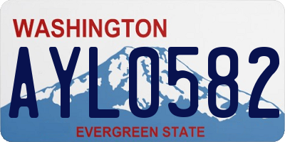 WA license plate AYL0582